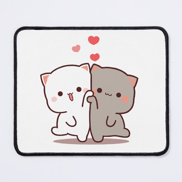 Item preview, Mochi Peach goma cat duo designed and sold by ThePurplePrints.