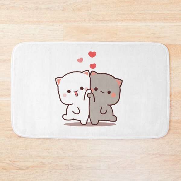 Item preview, Mochi Peach goma cat duo designed and sold by ThePurplePrints.