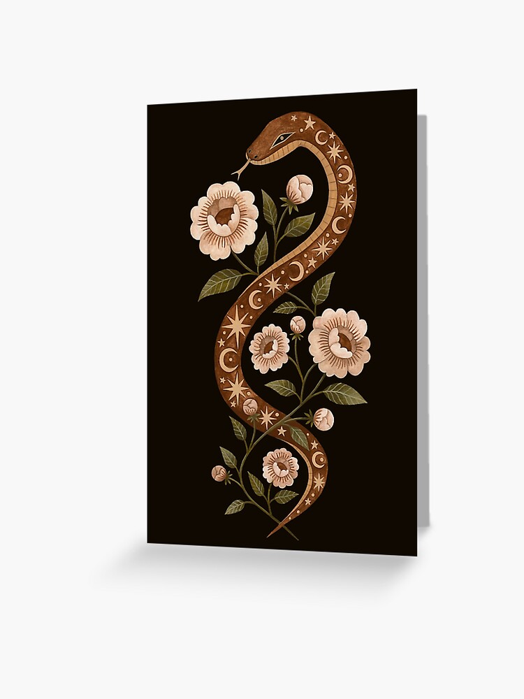 Thumbnail 1 of 2, Greeting Card, Serpent spells designed and sold by Laorel.