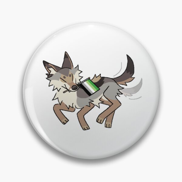 Item preview, Pegatina de coyote con bandera del orgullo aromático designed and sold by WingedWillow.
