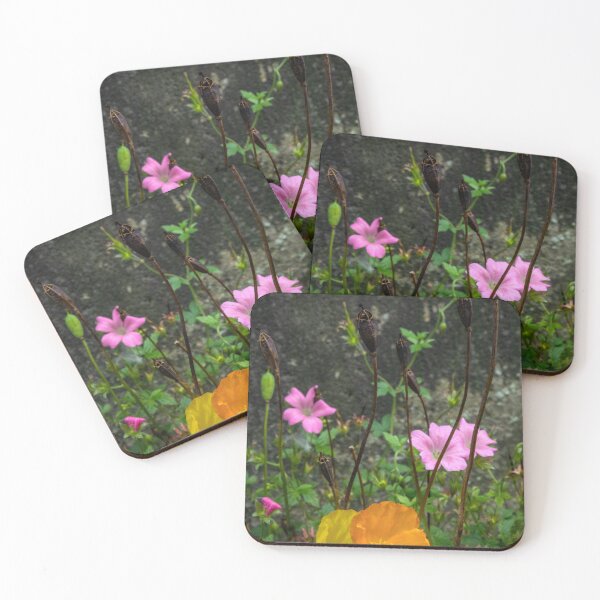 Item preview, Yellow poppy and pink Geranium designed and sold by jasminewang.