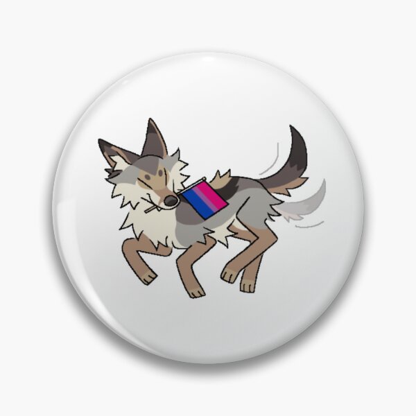 Artikelvorschau, Bi Pride Flagge Kojote Aufkleber entworfen und verkauft von WingedWillow.