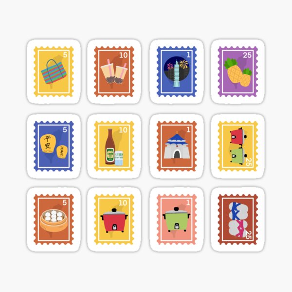 Item preview, Love Taiwan Stamps - Boba, foods, travel  designed and sold by Trista Designs.