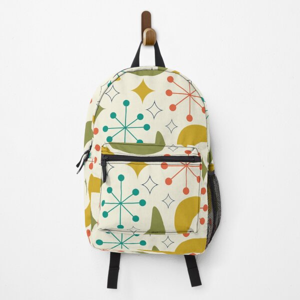 Item preview, Mid Century Boomerang with Atomic Starbursts in Olive Green and Mustard Yellow designed and sold by Yasminepatterns .