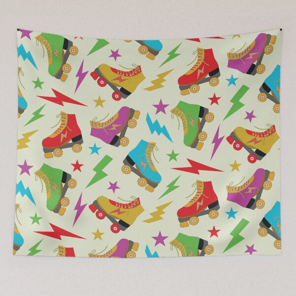Item preview, 80s Colorful Roller Skates Pattern  designed and sold by Yasminepatterns .