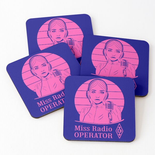 Item preview, Miss Radio Operator - pink on dark (navy) designed and sold by tuzlay.