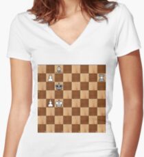 Chess, #Chess #playchess #chesspiece #chessset #chessmaster #Chinesechess #chesstournament #gameofchess #chessboard Women's Fitted V-Neck T-Shirt