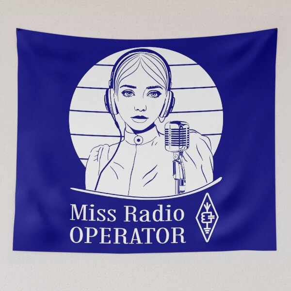 Item preview, Miss Radio Operator - white on dark (navy) designed and sold by tuzlay.