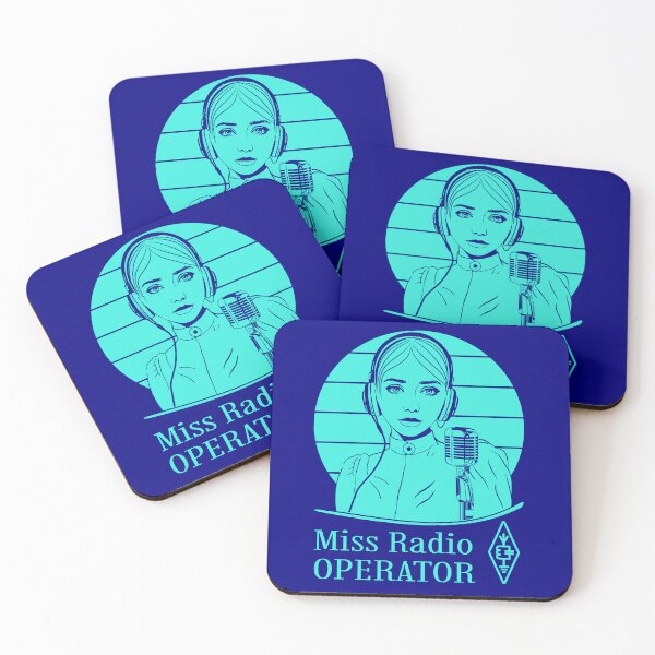 Item preview, Miss Radio Operator - cyan on dark (navy) designed and sold by tuzlay.
