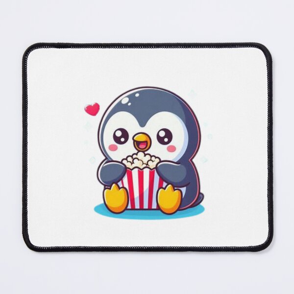 Item preview, penguin eating popcorn designed and sold by Eternalski.