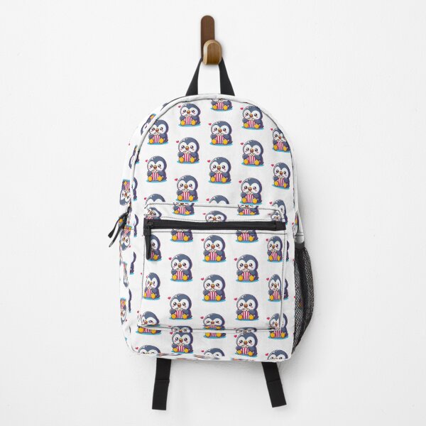 Item preview, penguin eating popcorn designed and sold by Eternalski.