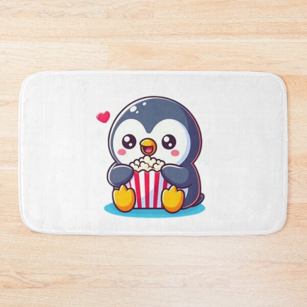 Item preview, penguin eating popcorn designed and sold by Eternalski.