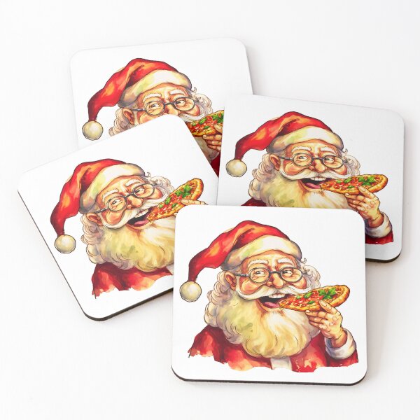 Item preview, Santa eating pizza designed and sold by Sch1Stickers.