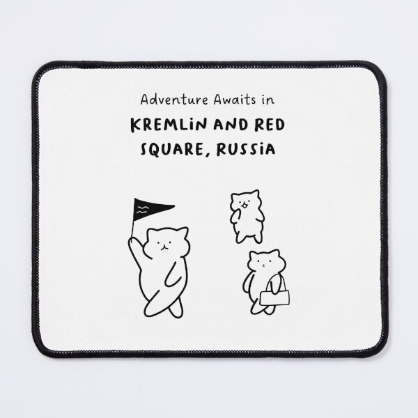 Item preview, Adventure Awaits in Kremlin and Red Square, Russia | Cute Cat Characters in Minimalist Line Art designed and sold by RM-Journey.