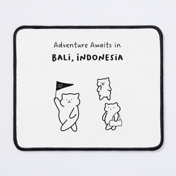 Item preview, Adventure Awaits in Bali, Indonesia | Cute Cat Characters in Minimalist Line Art designed and sold by RM-Journey.