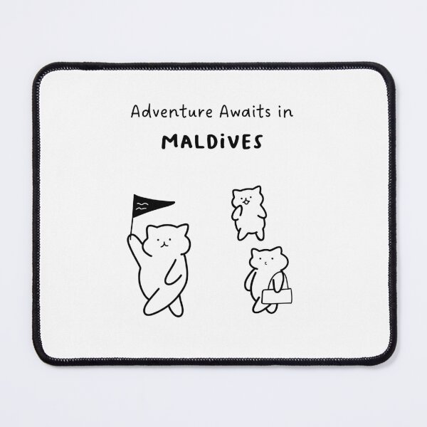 Item preview, Adventure Awaits in Maldives, Maldives | Cute Cat Characters in Minimalist Line Art designed and sold by RM-Journey.