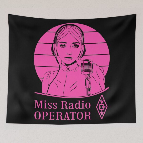 Item preview, Miss Radio Operator - pink on dark (black) designed and sold by tuzlay.