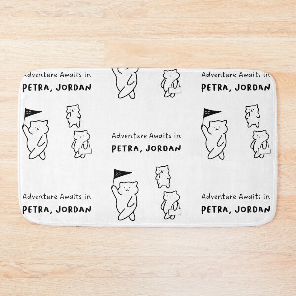 Item preview, Adventure Awaits in Petra, Jordan | Cute Cat Characters in Minimalist Line Art designed and sold by RM-Journey.