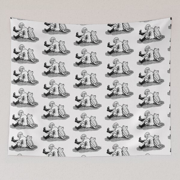 Item preview, Christopher and Pooh sitting in the grass. designed and sold by jamiestarr.