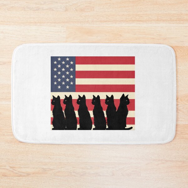 Item preview, Patriotic Paws: Cat Silhouettes Flag Design designed and sold by Colorful-Garden.
