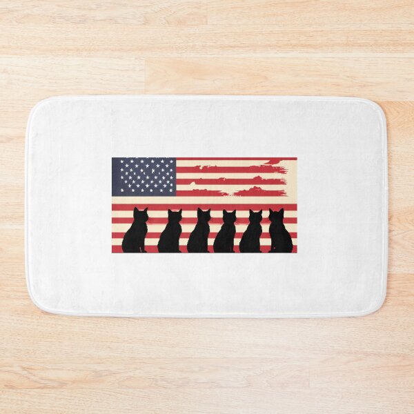 Item preview, Patriotic Paws: Cat Silhouettes Flag Design designed and sold by Colorful-Garden.