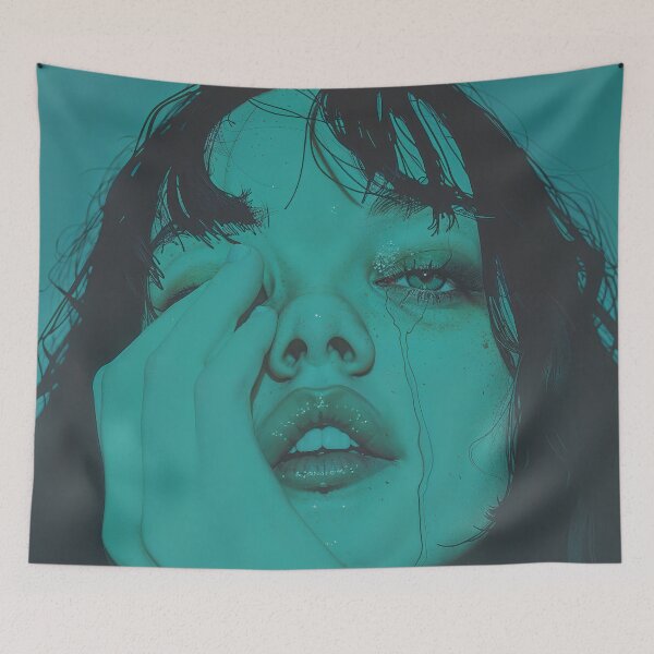 Item preview, Ethereal Portrait in Aquatic Tones designed and sold by kaileena-ai.