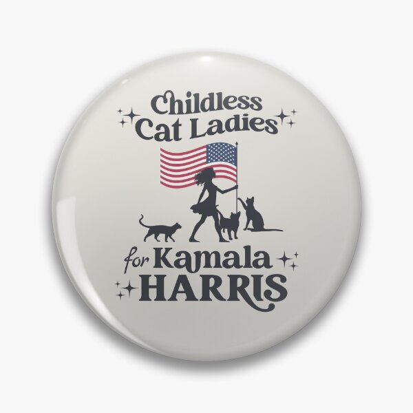 Item preview, Childless Cat Ladies For Kamala Harris 2024 American Flag designed and sold by wowwowmeow.