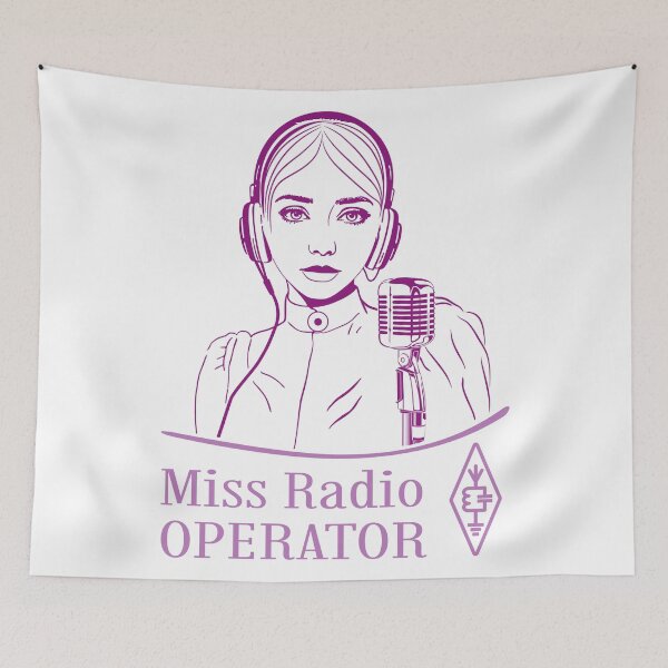 Item preview, Miss Radio Operator - dark-pink on light (white) designed and sold by tuzlay.