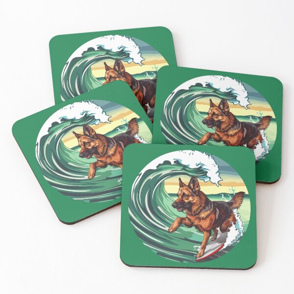 Item preview, Surfing German Shepherd designed and sold by VelvetRoom.
