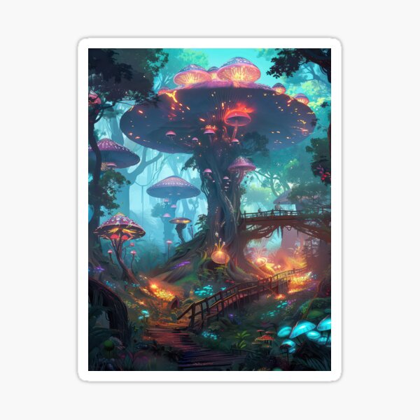 Item preview, Fantastical forest  straight out of a vibrant fairytale designed and sold by Funshortsvibes.