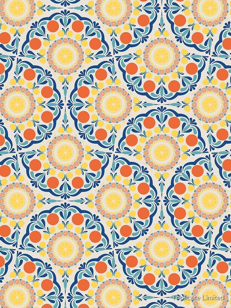Thumbnail 3 of 3, Scarf, Aegean Summer Oranges And Lemons Art Deco Fans designed and sold by prandski.