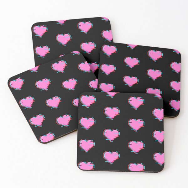 Item preview, Glitch Pixel Heart (Black background) designed and sold by S4V4NDR0iD.