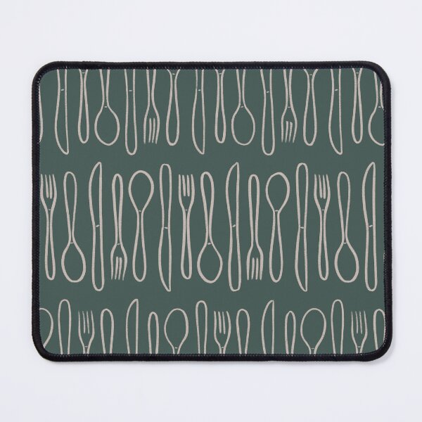 Item preview, Kitchen Cutlery & Silverware Pattern in Green designed and sold by srsig designs.