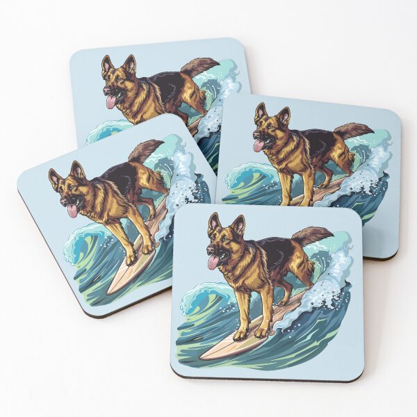 Item preview, Surfing German Shepherd designed and sold by VelvetRoom.