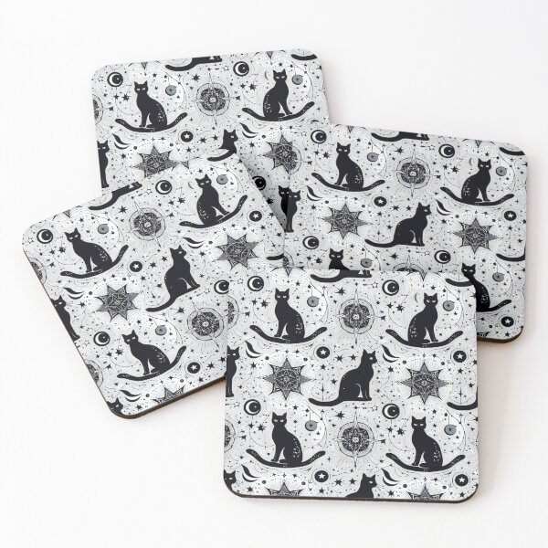 Item preview, Mystic Cat Silhouettes Pattern designed and sold by Past-Midnight.