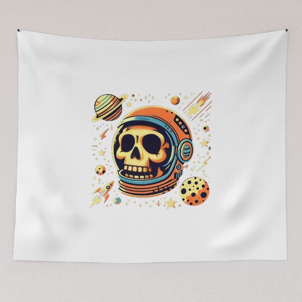 Item preview, Orange Space Astronaut Skull  designed and sold by StickyGuys.