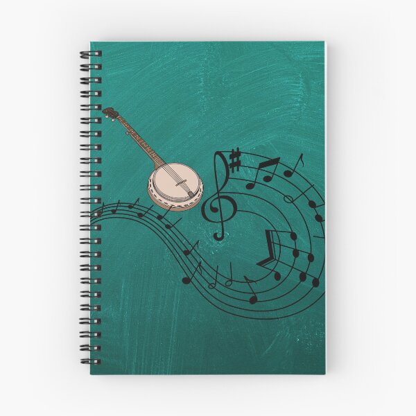 Item preview, A Banjo With Musical Notation On Teal designed and sold by BrightrDayMusicArt.
