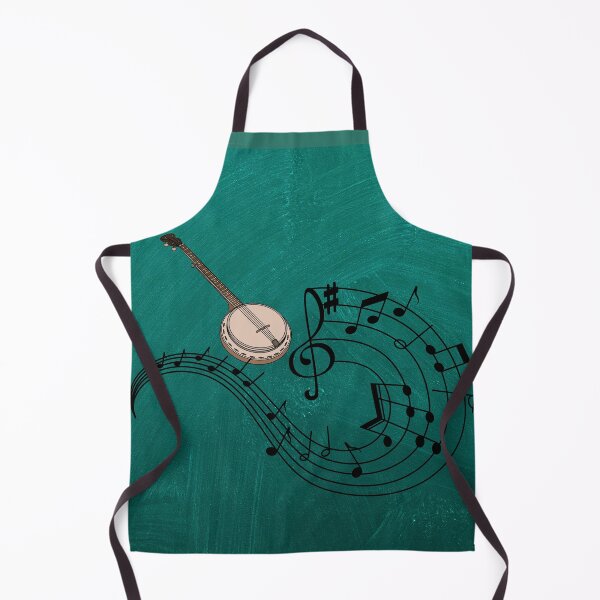 Item preview, A Banjo With Musical Notation On Teal designed and sold by BrightrDayMusicArt.