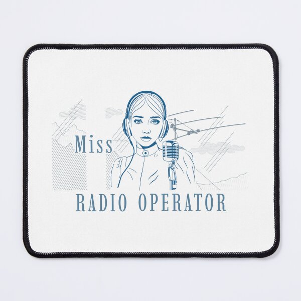 Item preview, Miss Radio Operator - light blue on light (white) designed and sold by tuzlay.