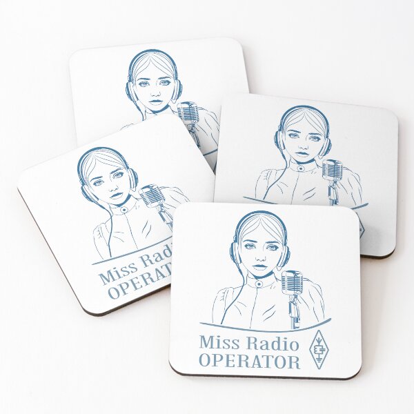Item preview, Miss Radio Operator - light blue on light (white) designed and sold by tuzlay.
