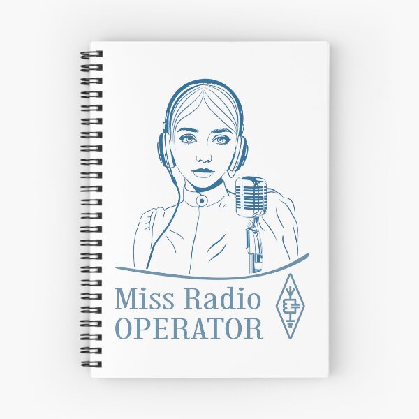Item preview, Miss Radio Operator - light blue on light (white) designed and sold by tuzlay.