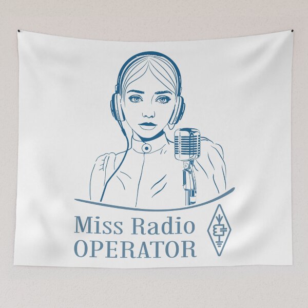 Item preview, Miss Radio Operator - light blue on light (white) designed and sold by tuzlay.