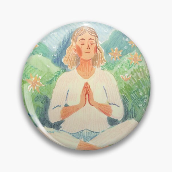 Item preview, Serenity in Bloom: Woman Meditating on a Sunny Meadow designed and sold by TeddyDuckling.