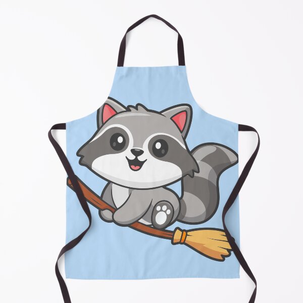 Item preview, Cute Raccoon Flying with Magic Broom Cartoon Vector Icon Illustration designed and sold by hjian8219.