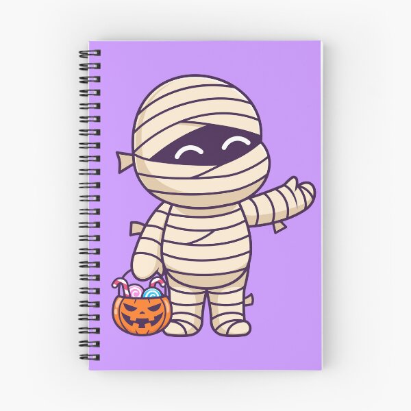 Item preview, Cute Mummy Bringing Candy with Pumpkin Basket Cartoon Vector Icon Illustration designed and sold by hjian8219.