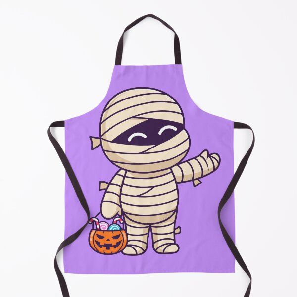 Item preview, Cute Mummy Bringing Candy with Pumpkin Basket Cartoon Vector Icon Illustration designed and sold by hjian8219.