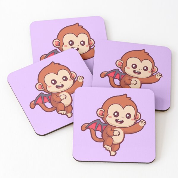 Item preview, Cute Monkey Bat Halloween Cartoon Vector Icon Illustration designed and sold by hjian8219.