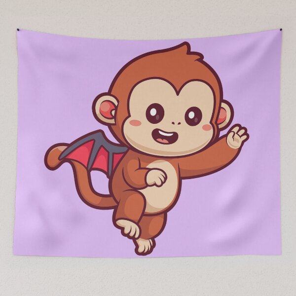 Item preview, Cute Monkey Bat Halloween Cartoon Vector Icon Illustration designed and sold by hjian8219.