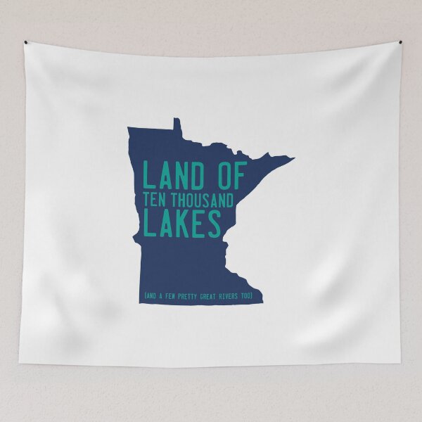Item preview, Minnesota Land of Ten Thousand Lakes in Blue designed and sold by Maren Misner.