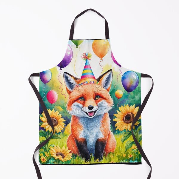 Item preview, Birthday Celebration. Birthday Fox. Adorable fox, birthday balloons, watercolor fox, fox drawing, floral fox designed and sold by FoxVibes.